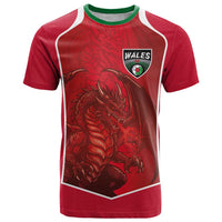 Custom Wales Football T Shirt The Dragons Sporty Style - Wonder Print Shop