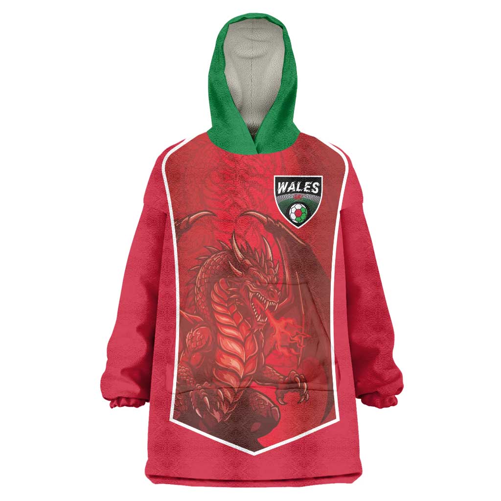 Custom Wales Football Wearable Blanket Hoodie The Dragons Sporty Style - Wonder Print Shop