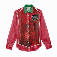 Custom Wales Football Women Casual Shirt The Dragons Sporty Style - Wonder Print Shop