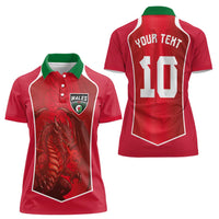 Custom Wales Football Women Polo Shirt The Dragons Sporty Style - Wonder Print Shop