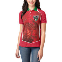 Custom Wales Football Women Polo Shirt The Dragons Sporty Style - Wonder Print Shop
