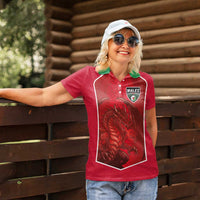 Custom Wales Football Women Polo Shirt The Dragons Sporty Style - Wonder Print Shop