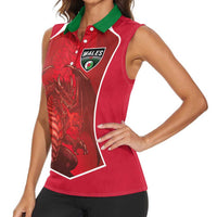 Custom Wales Football Women Sleeveless Polo Shirt The Dragons Sporty Style - Wonder Print Shop