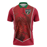 Custom Wales Football Zipper Polo Shirt The Dragons Sporty Style - Wonder Print Shop