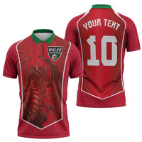 Custom Wales Football Zipper Polo Shirt The Dragons Sporty Style - Wonder Print Shop