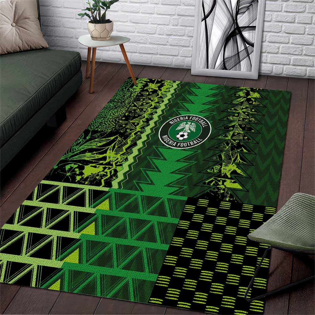 Nigeria Football Area Rug The Naija-Tribal Sporty Style - Wonder Print Shop