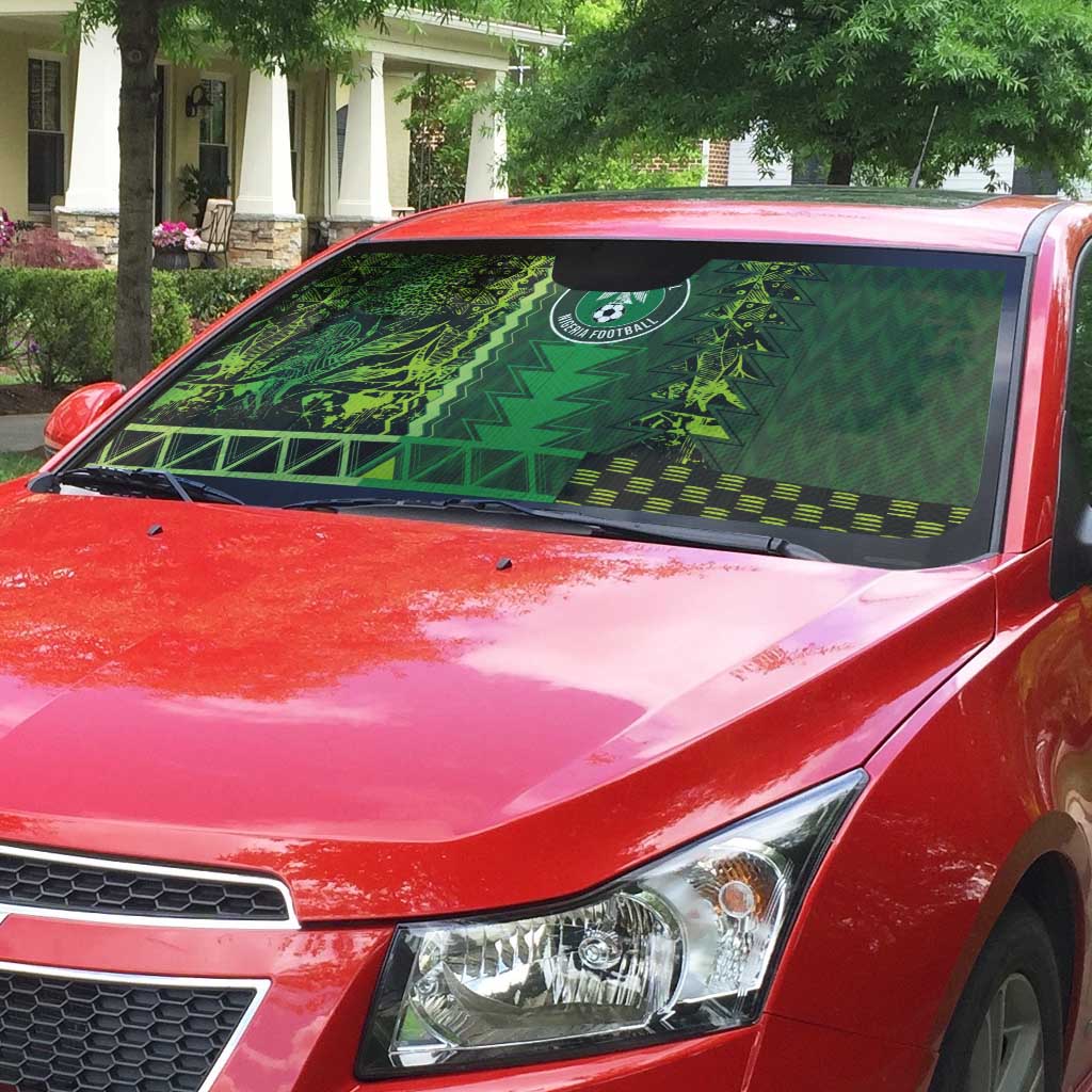 Nigeria Football Auto Sun Shade The Naija-Tribal Sporty Style - Wonder Print Shop