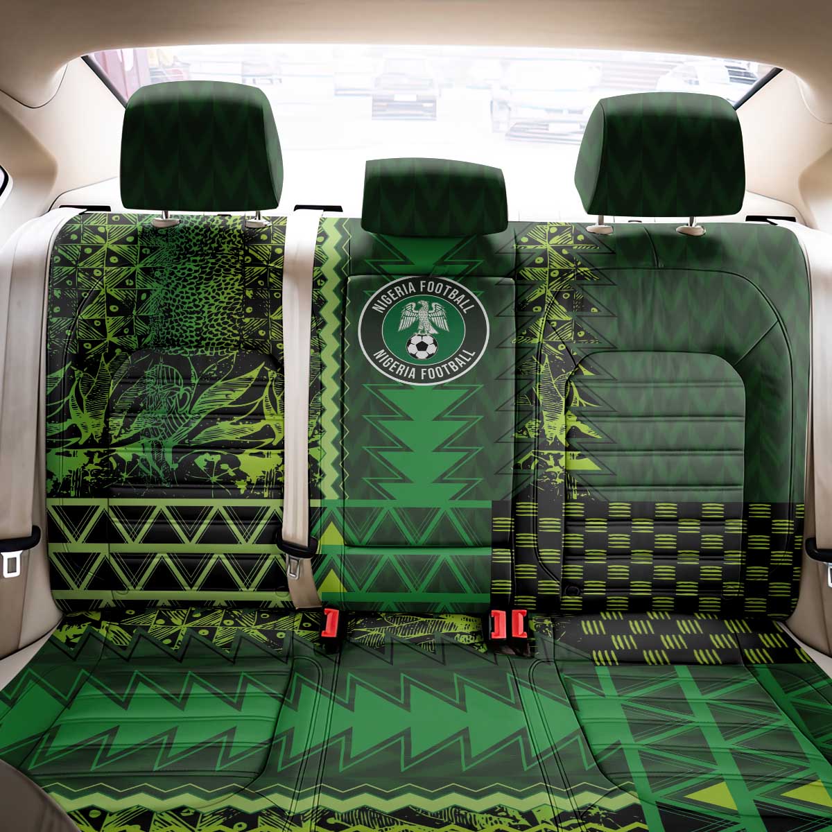 Nigeria Football Back Car Seat Cover The Naija-Tribal Sporty Style - Wonder Print Shop