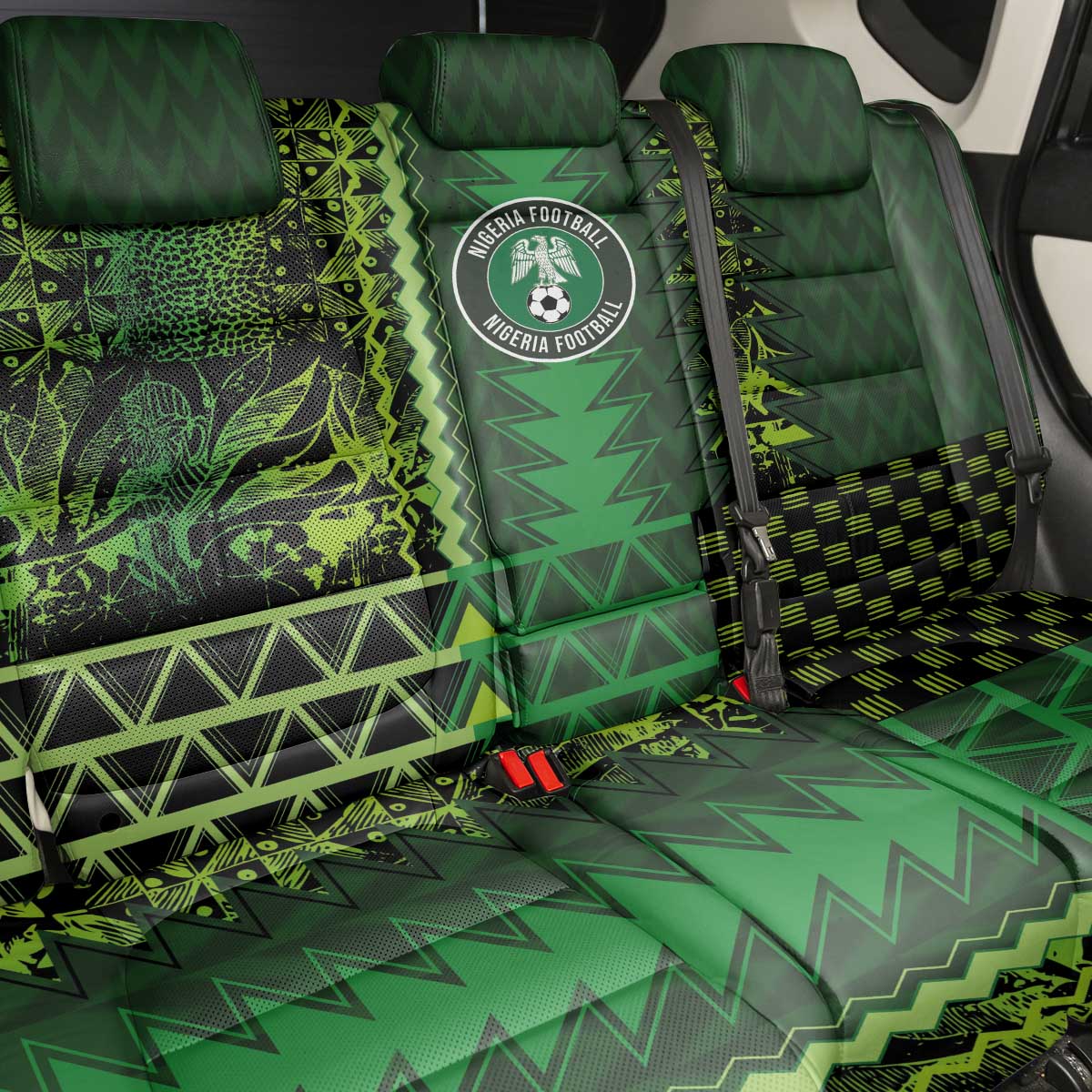 Nigeria Football Back Car Seat Cover The Naija-Tribal Sporty Style - Wonder Print Shop