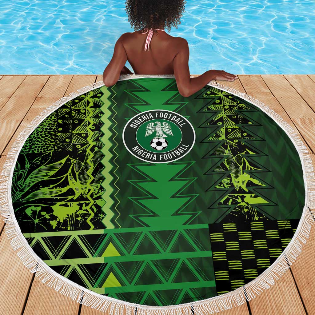 Nigeria Football Beach Blanket The Naija-Tribal Sporty Style - Wonder Print Shop
