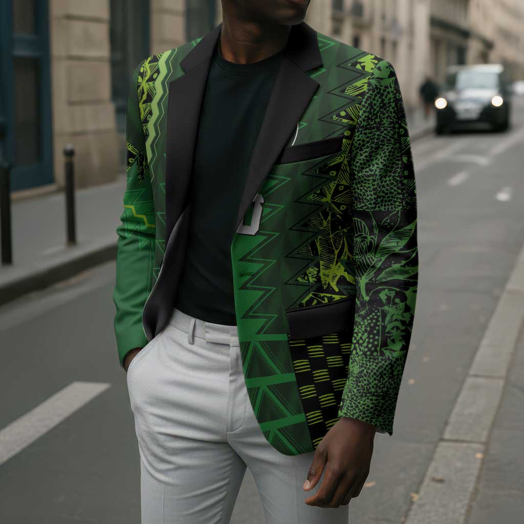 Custom Nigeria Football Blazer The Naija-Tribal Sporty Style - Wonder Print Shop