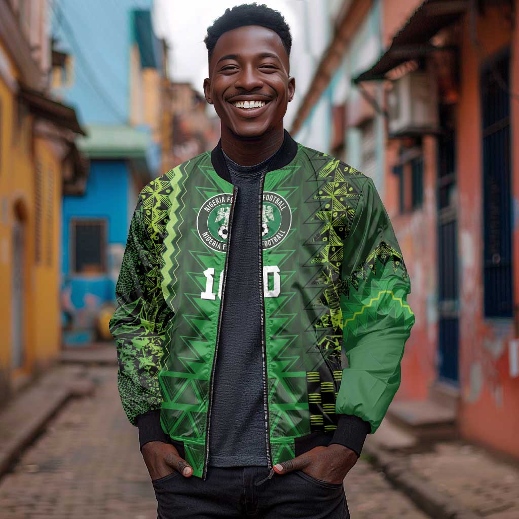 Custom Nigeria Football Bomber Jacket The Naija-Tribal Sporty Style - Wonder Print Shop