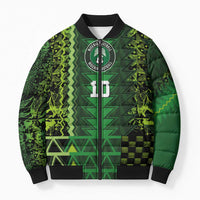 Custom Nigeria Football Bomber Puffer Jacket The Naija-Tribal Sporty Style - Wonder Print Shop