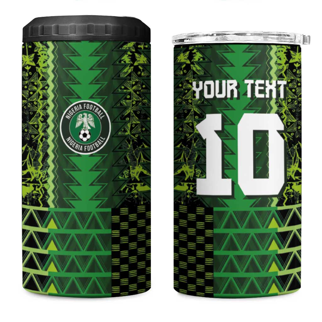 Custom Nigeria Football 4 in 1 Can Cooler Tumbler The Naija-Tribal Sporty Style - Wonder Print Shop