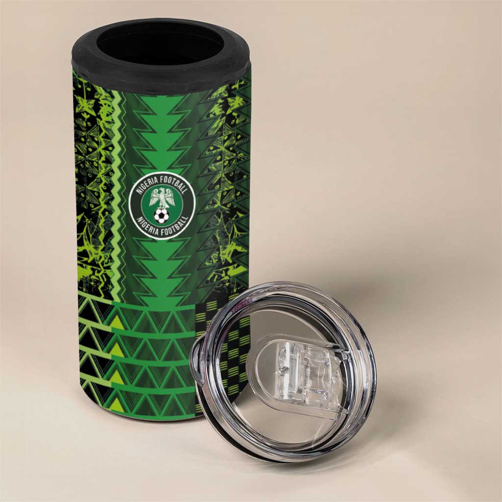 Custom Nigeria Football 4 in 1 Can Cooler Tumbler The Naija-Tribal Sporty Style - Wonder Print Shop