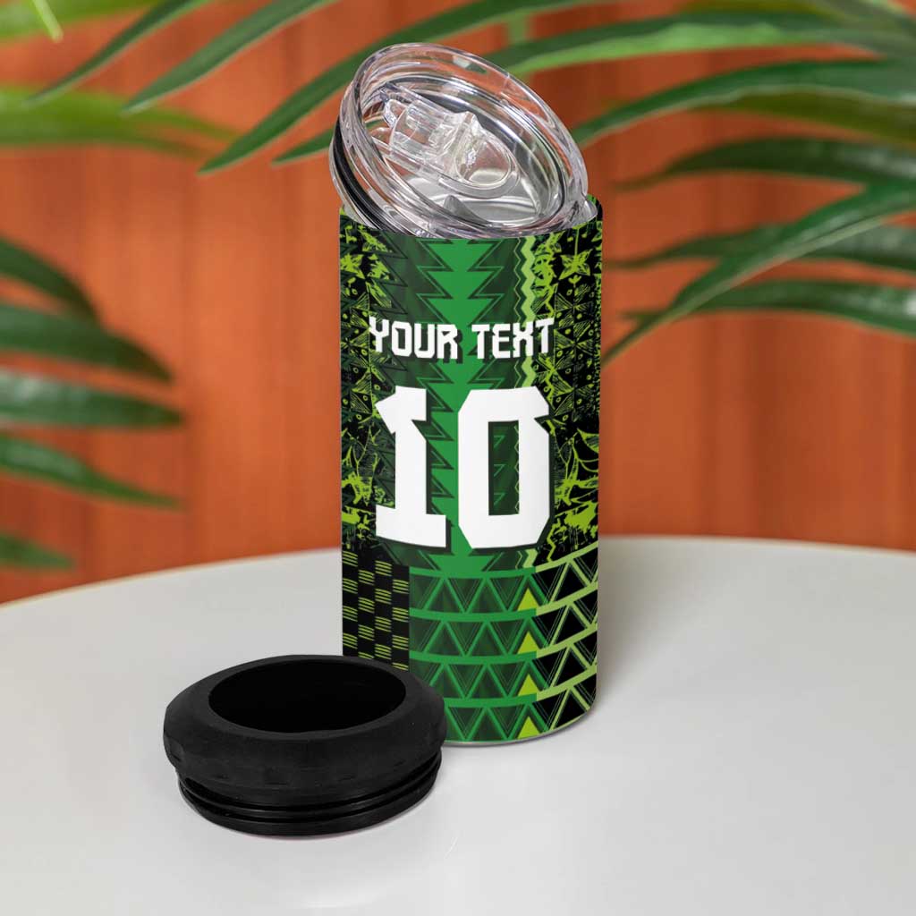 Custom Nigeria Football 4 in 1 Can Cooler Tumbler The Naija-Tribal Sporty Style - Wonder Print Shop