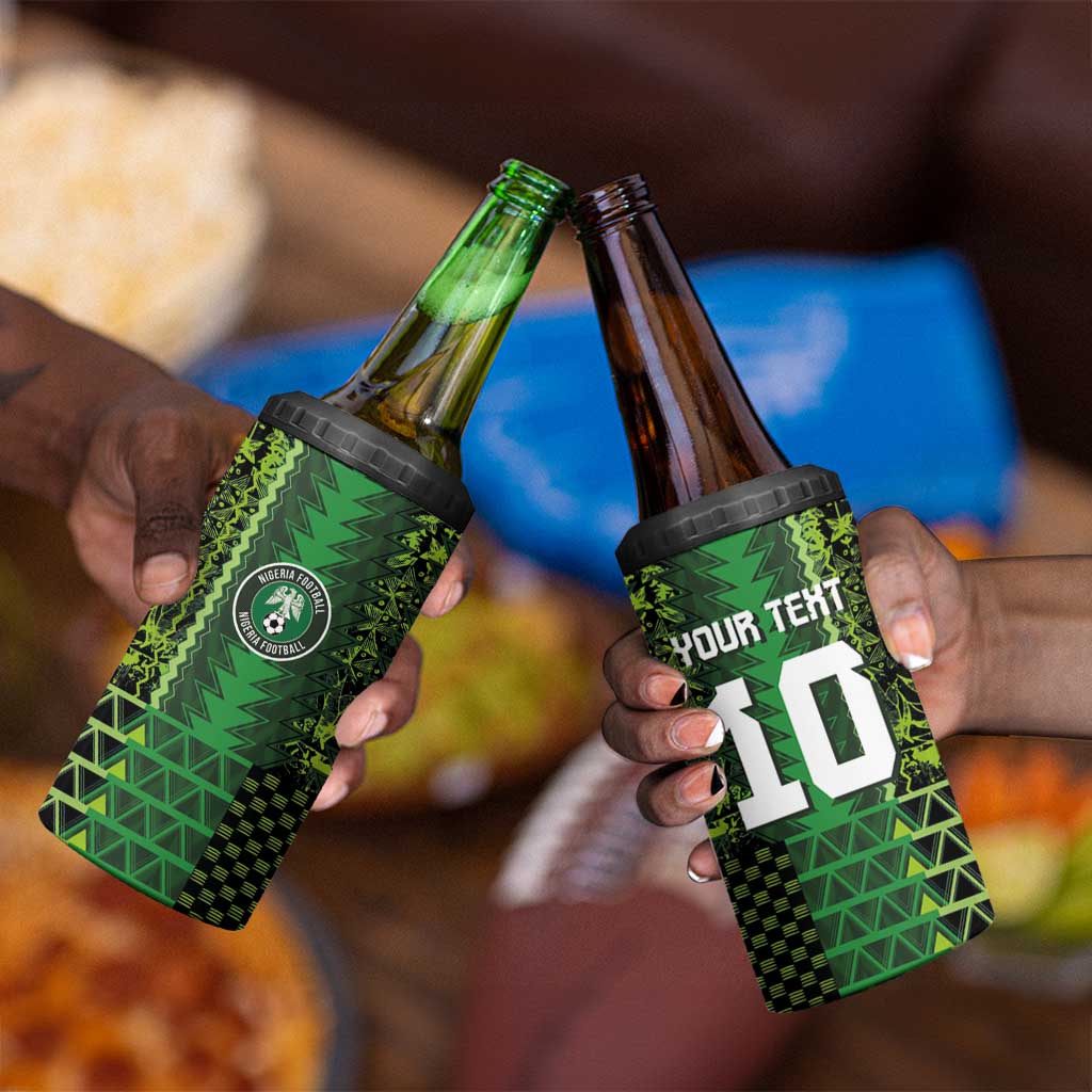 Custom Nigeria Football 4 in 1 Can Cooler Tumbler The Naija-Tribal Sporty Style - Wonder Print Shop