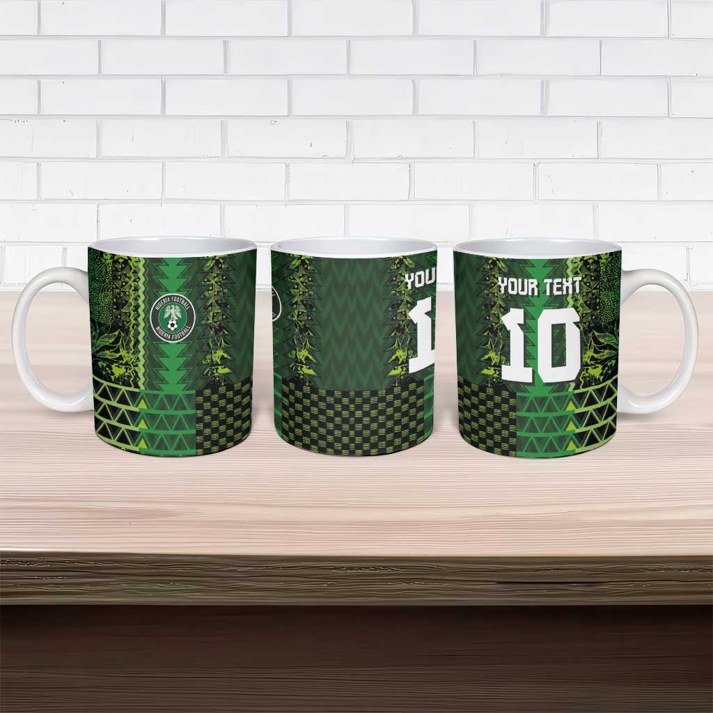 Custom Nigeria Football Ceramic Mug The Naija-Tribal Sporty Style - Wonder Print Shop