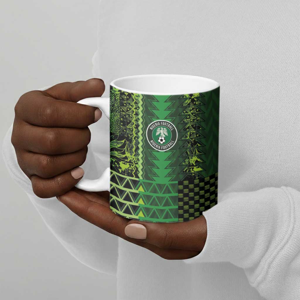 Custom Nigeria Football Ceramic Mug The Naija-Tribal Sporty Style - Wonder Print Shop