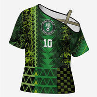 Custom Nigeria Football Cross Shoulder Shirt The Naija-Tribal Sporty Style - Wonder Print Shop