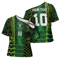 Custom Nigeria Football Cross Shoulder Shirt The Naija-Tribal Sporty Style - Wonder Print Shop