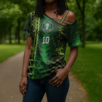 Custom Nigeria Football Cross Shoulder Shirt The Naija-Tribal Sporty Style - Wonder Print Shop