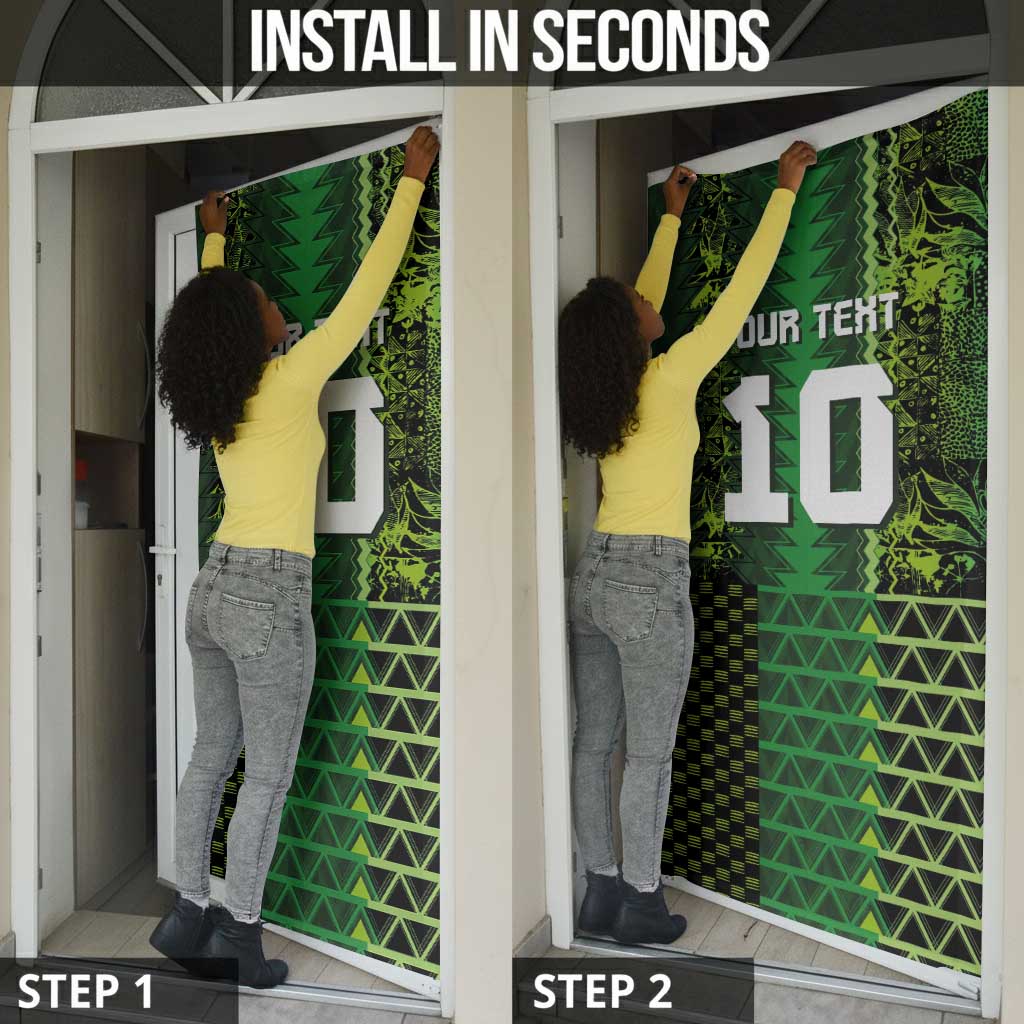 Custom Nigeria Football Door Cover The Naija-Tribal Sporty Style - Wonder Print Shop