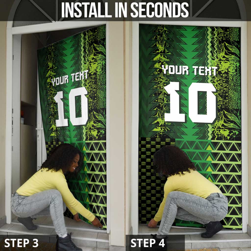 Custom Nigeria Football Door Cover The Naija-Tribal Sporty Style - Wonder Print Shop