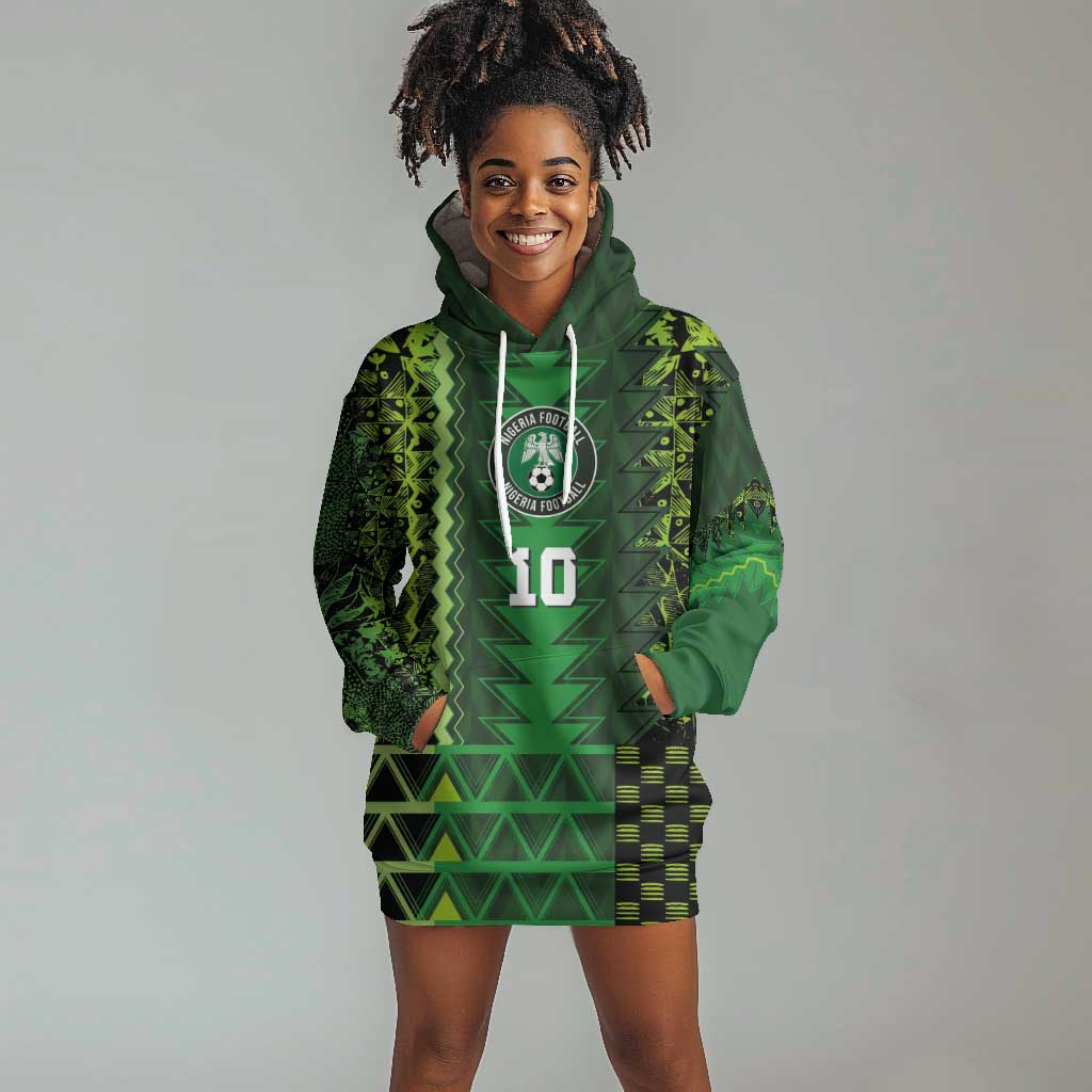 Custom Nigeria Football Hoodie Dress The Naija-Tribal Sporty Style - Wonder Print Shop