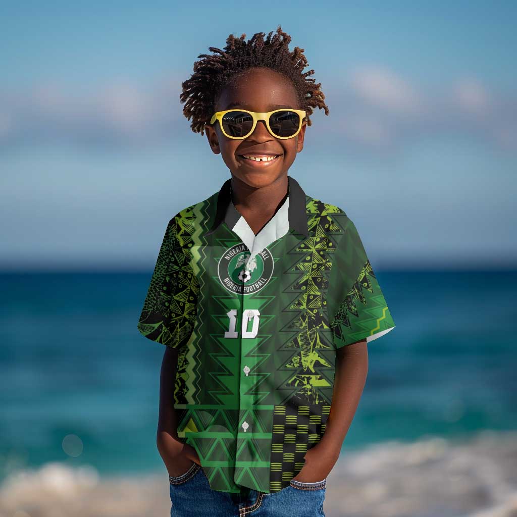Custom Nigeria Football Kid Hawaiian Shirt The Naija-Tribal Sporty Style - Wonder Print Shop