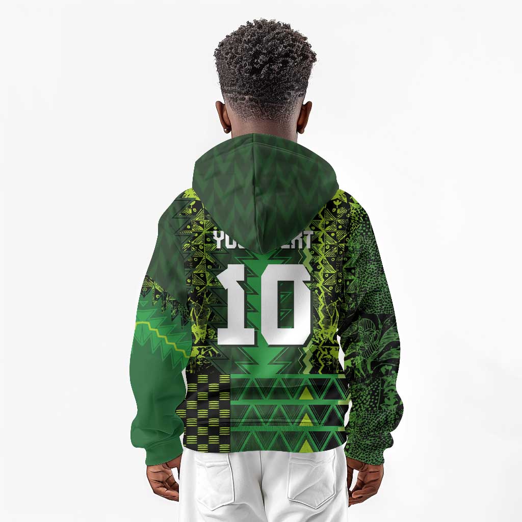 Custom Nigeria Football Kid Hoodie The Naija-Tribal Sporty Style - Wonder Print Shop