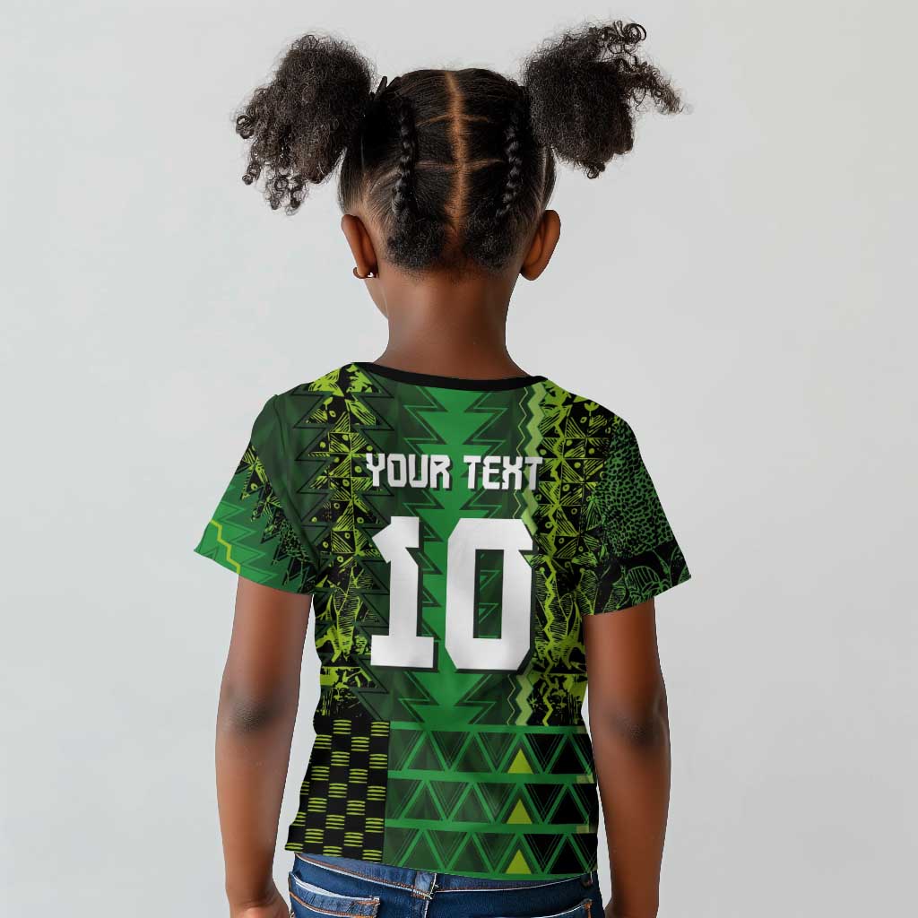 Custom Nigeria Football Kid T shirt The Naija-Tribal Sporty Style - Wonder Print Shop