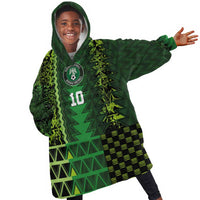 Custom Nigeria Football Kid Wearable Blanket Hoodie The Naija-Tribal Sporty Style - Wonder Print Shop