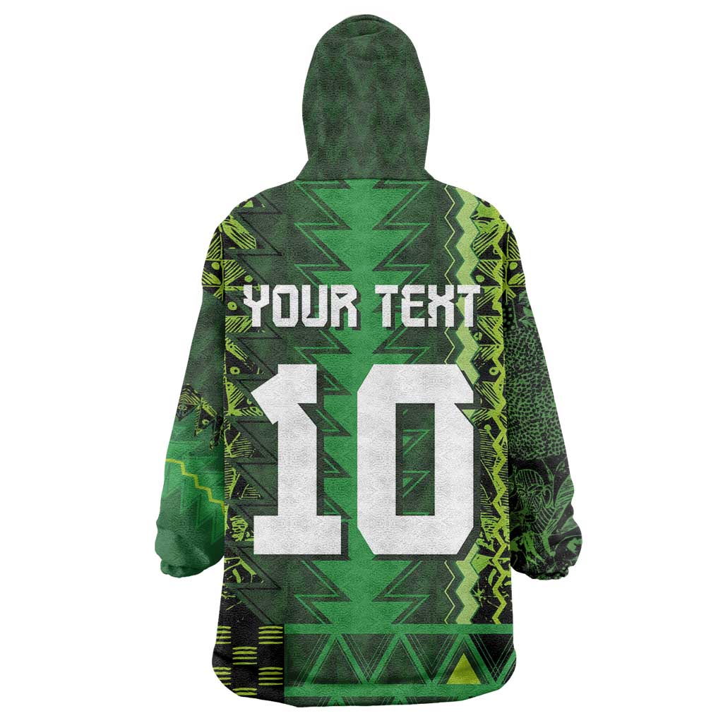 Custom Nigeria Football Kid Wearable Blanket Hoodie The Naija-Tribal Sporty Style - Wonder Print Shop