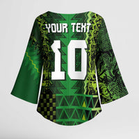 Custom Nigeria Football Kimono Sleeve Blouse The Naija-Tribal Sporty Style - Wonder Print Shop