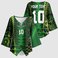 Custom Nigeria Football Kimono Sleeve Blouse The Naija-Tribal Sporty Style - Wonder Print Shop