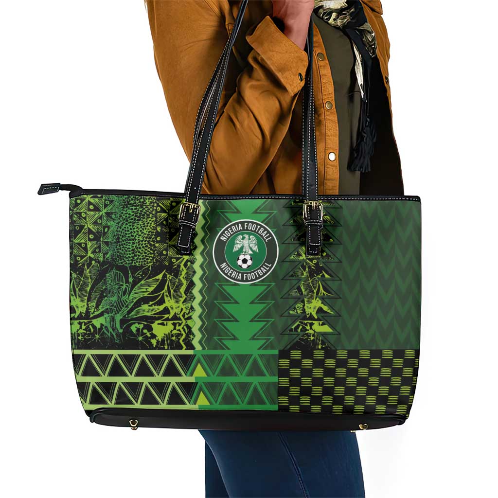 Nigeria Football Leather Tote Bag The Naija-Tribal Sporty Style - Wonder Print Shop