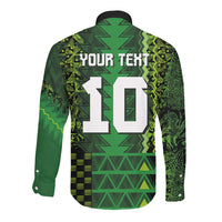 Custom Nigeria Football Long Sleeve Button Shirt The Naija-Tribal Sporty Style - Wonder Print Shop
