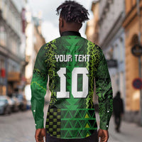Custom Nigeria Football Long Sleeve Button Shirt The Naija-Tribal Sporty Style - Wonder Print Shop