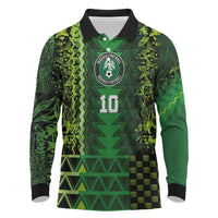 Custom Nigeria Football Long Sleeve Polo Shirt The Naija-Tribal Sporty Style - Wonder Print Shop