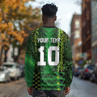 Custom Nigeria Football Long Sleeve Shirt The Naija-Tribal Sporty Style - Wonder Print Shop