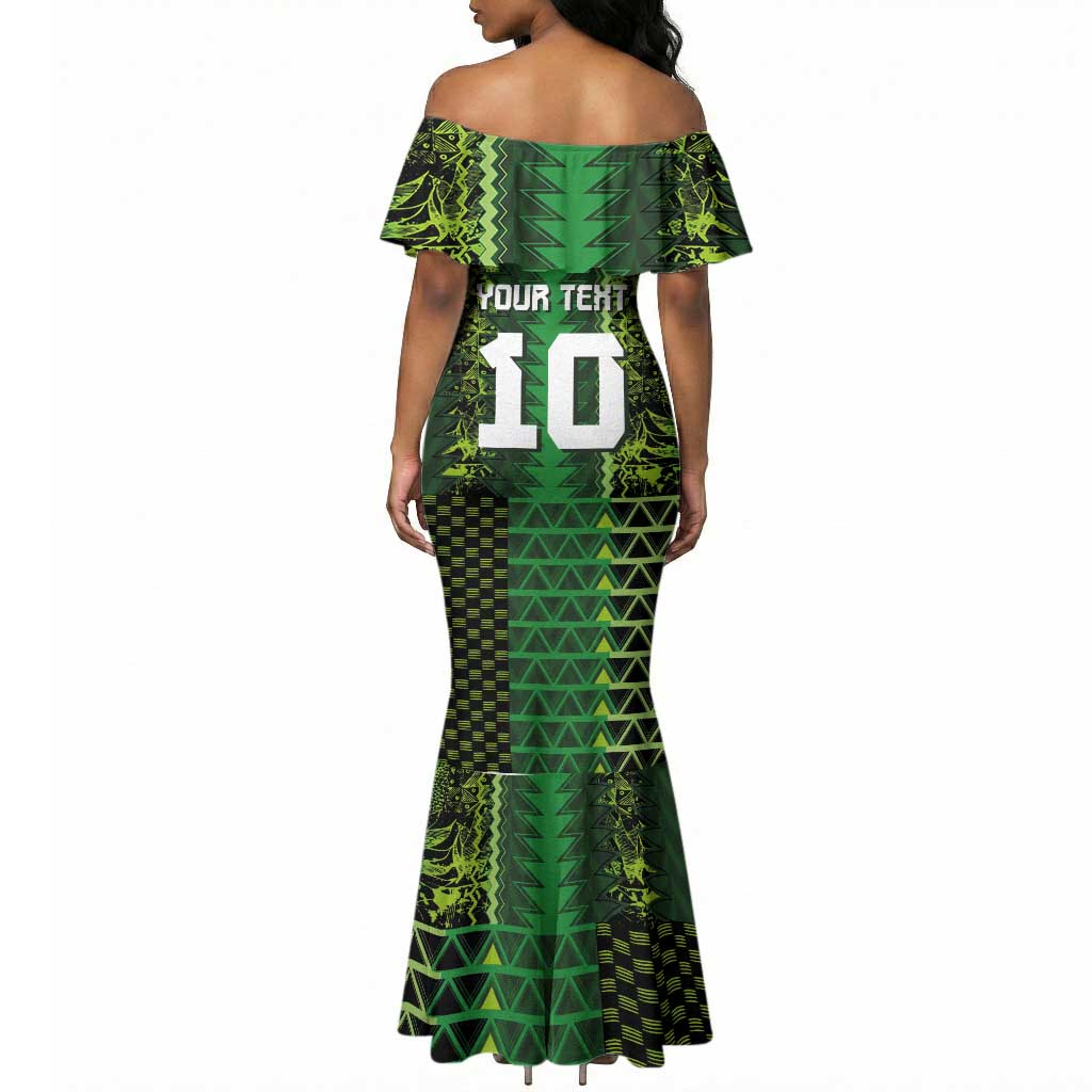 Custom Nigeria Football Mermaid Dress The Naija-Tribal Sporty Style - Wonder Print Shop