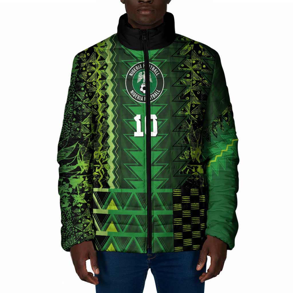 Custom Nigeria Football Padded Jacket The Naija-Tribal Sporty Style - Wonder Print Shop