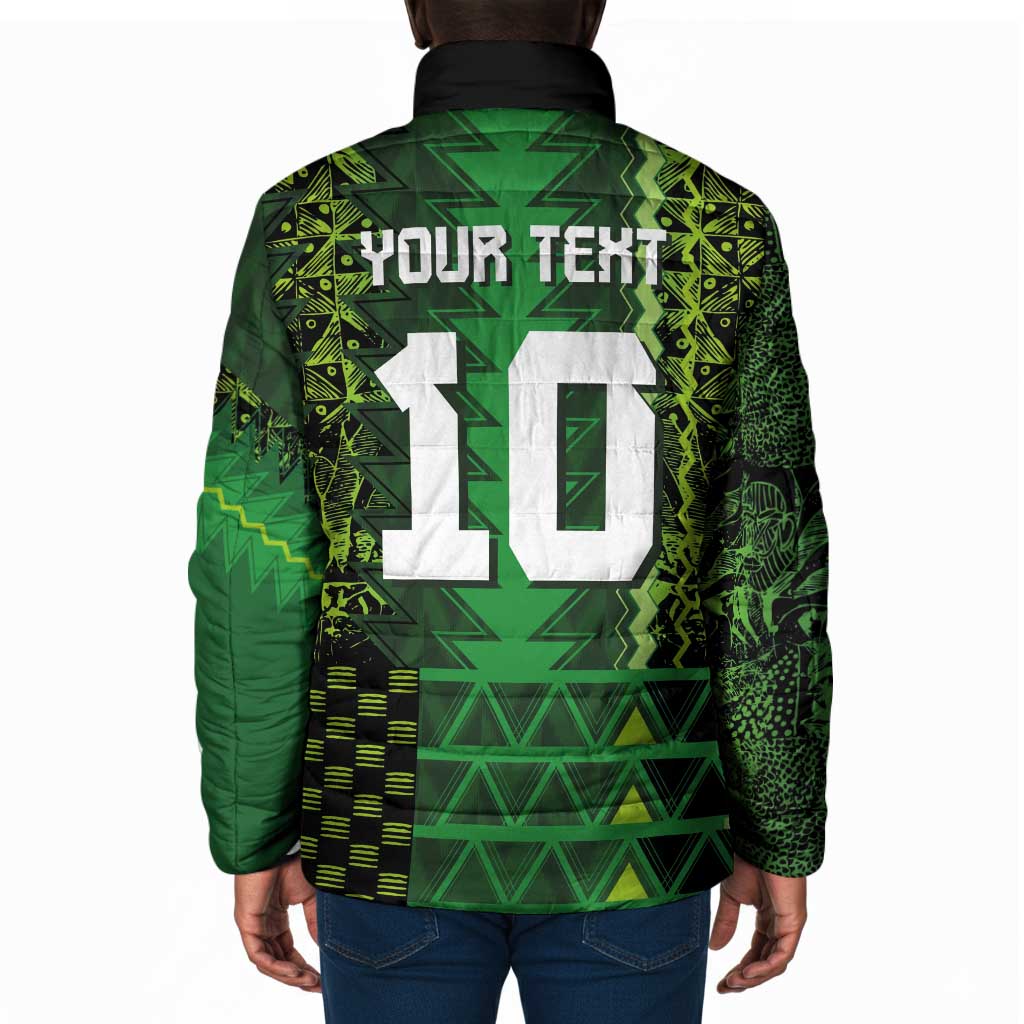 Custom Nigeria Football Padded Jacket The Naija-Tribal Sporty Style - Wonder Print Shop