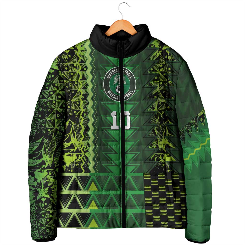 Custom Nigeria Football Padded Jacket The Naija-Tribal Sporty Style - Wonder Print Shop
