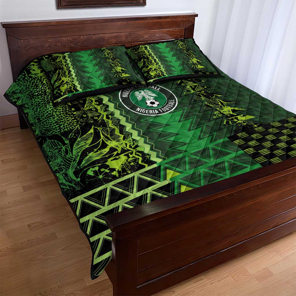 Nigeria Football Quilt Bed Set The Naija-Tribal Sporty Style - Wonder Print Shop