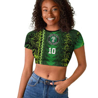 Custom Nigeria Football Raglan Cropped T shirt The Naija-Tribal Sporty Style - Wonder Print Shop