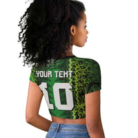 Custom Nigeria Football Raglan Cropped T shirt The Naija-Tribal Sporty Style - Wonder Print Shop