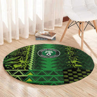 Nigeria Football Round Carpet The Naija-Tribal Sporty Style - Wonder Print Shop