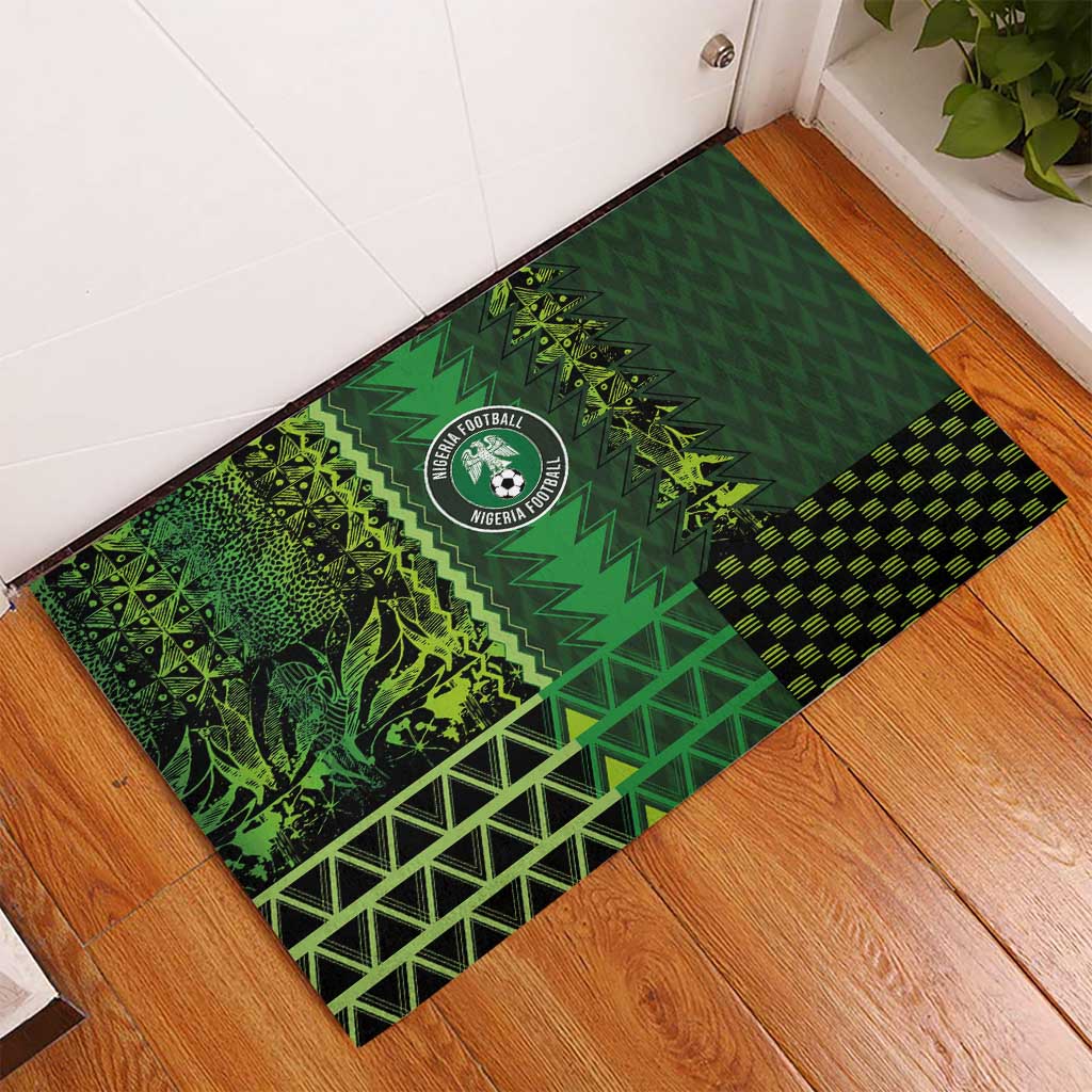 Nigeria Football Rubber Doormat The Naija-Tribal Sporty Style - Wonder Print Shop